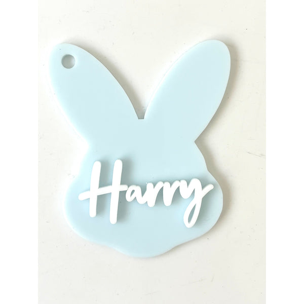 Personalised 3D Easter Bunny Basket Kids Name Tag
