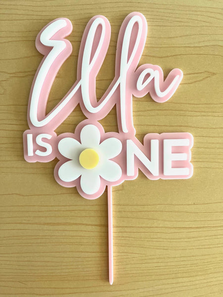 Custom First Birthday Daisy One Cake Topper