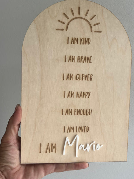 Clearance - Affirmations Board custom name “Mario”