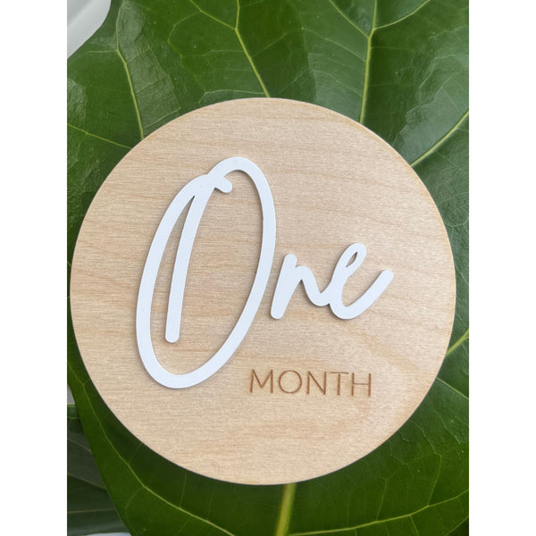 Wooden Baby Monthly Milestone Discs