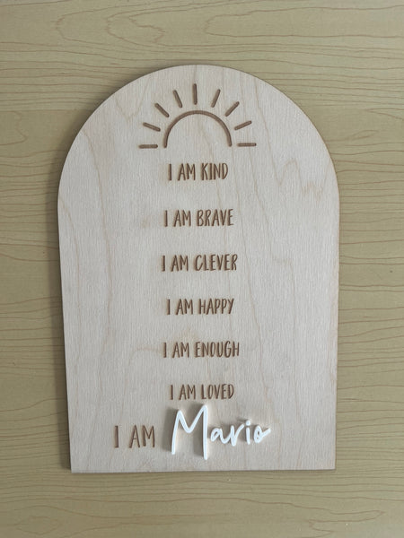 Clearance - Affirmations Board custom name “Mario”