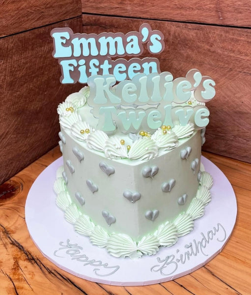 Custom Name and Age Cake Topper Double Layered