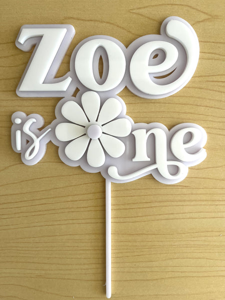 Personalised First Birthday Daisy One Cake Topper