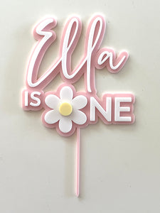 Personalised first birthday daisy cake topper 