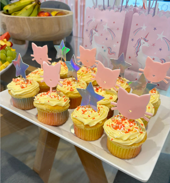 Cat Cupcake Toppers in Pink