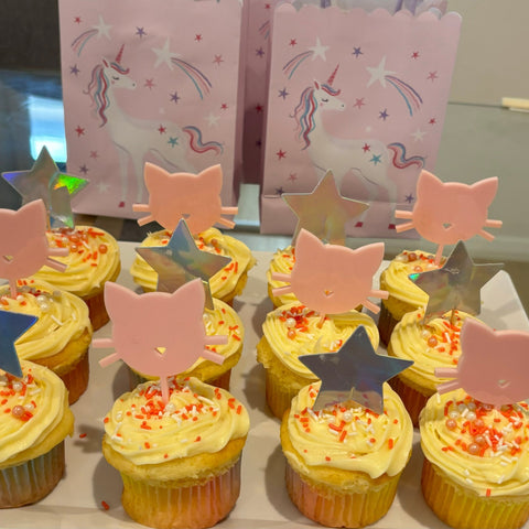 Cat Cupcake Toppers in Pink