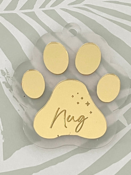 Custom Pet Paw Print Christmas Tree Ornament