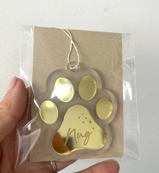 Custom Pet Paw Print Christmas Tree Ornament