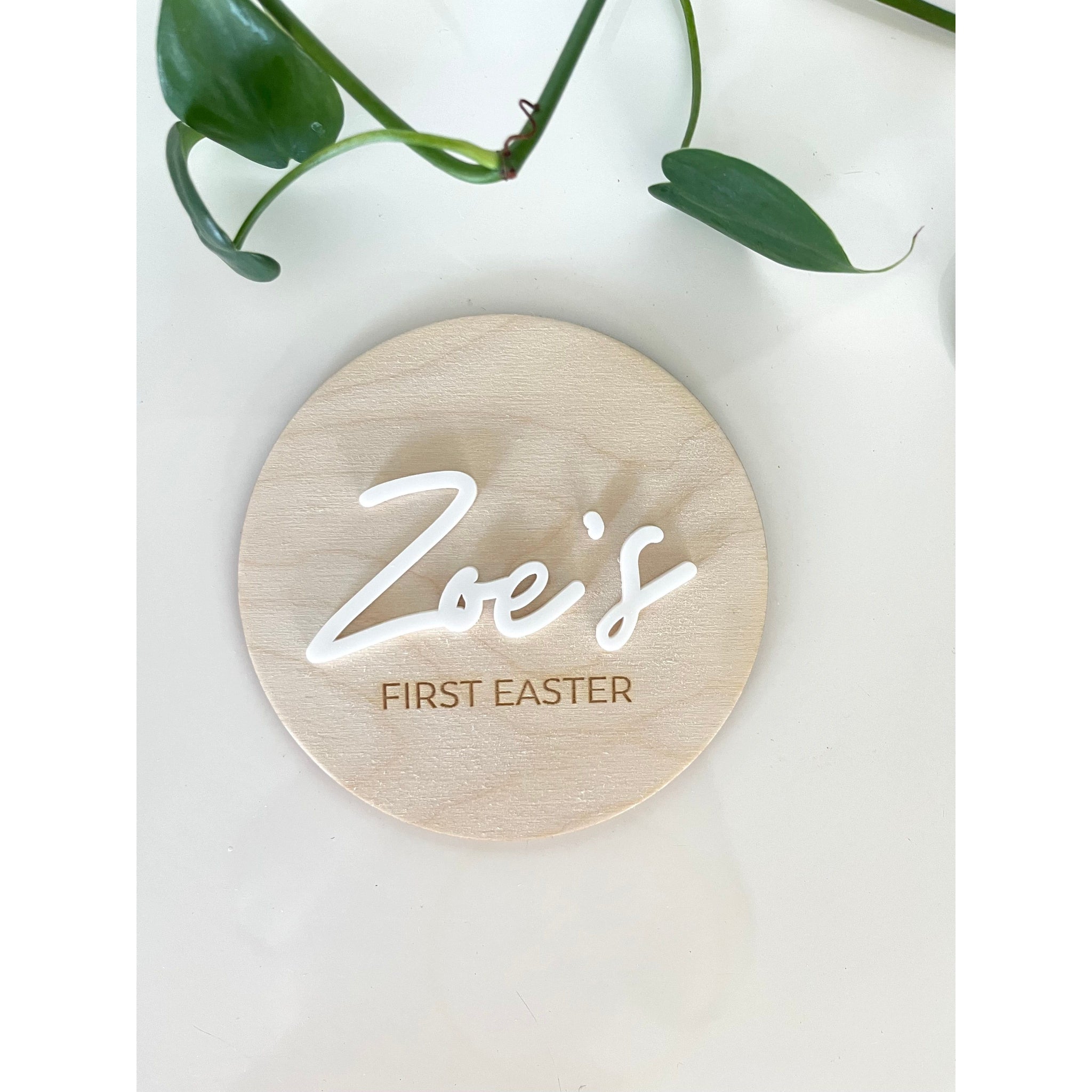 Personalised Baby's First Easter Wooden Plaque 12cm