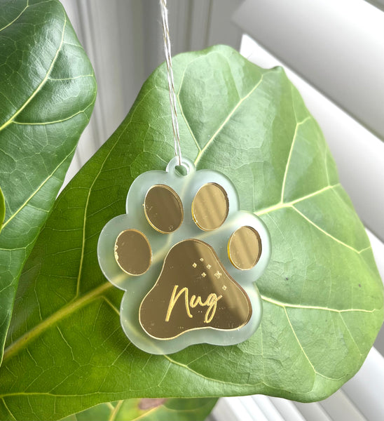 Custom Pet Paw Print Christmas Tree Ornament