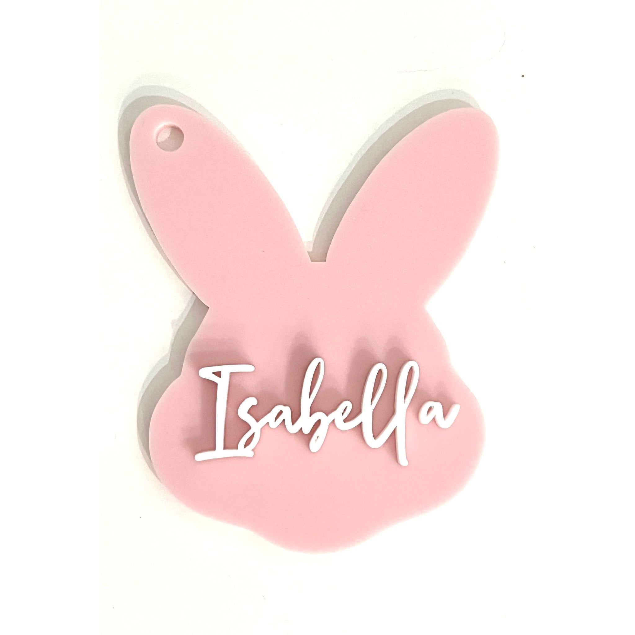 Personalised 3D Easter Bunny Basket Kids Name Tag