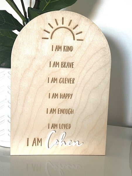 Personalised  I am Affirmations Board - I Am Enough