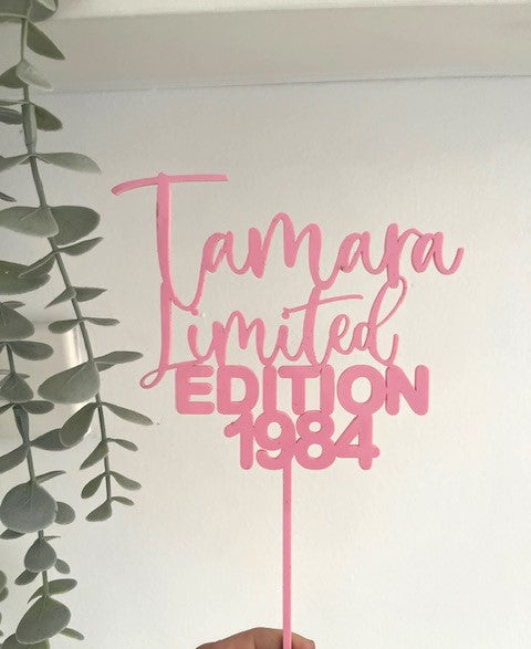 Tamara Limited Edition 1984 Cake Topper in Hot Pink