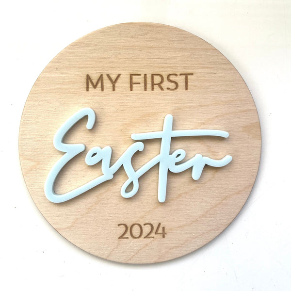 My First Easter 2024 Wooden Plaque 12cm