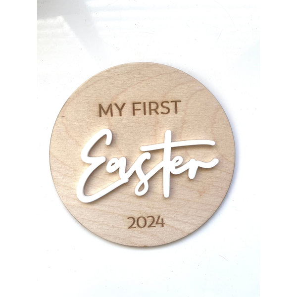 My First Easter 2024 Wooden Plaque 12cm