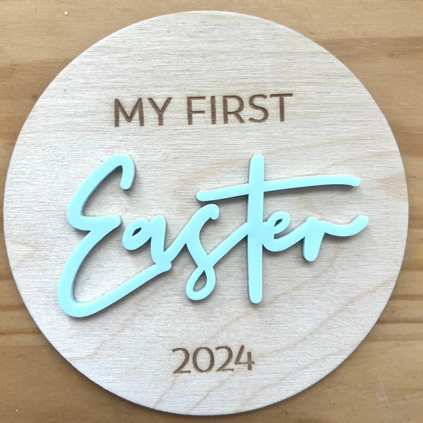 My First Easter 2024 Wooden Plaque 12cm