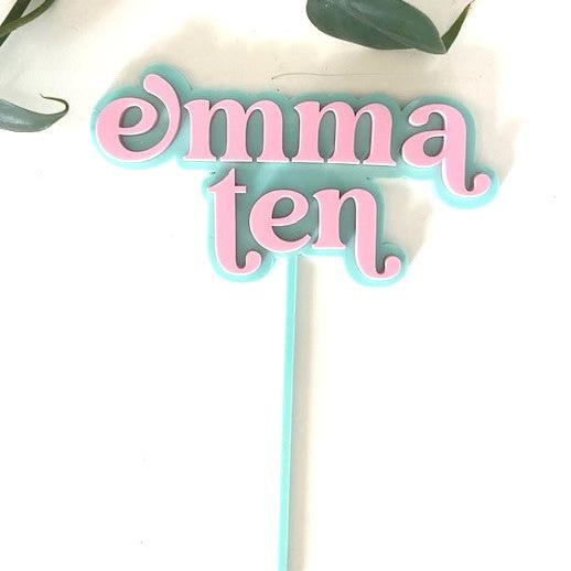 Emma ten Pink on turqouise