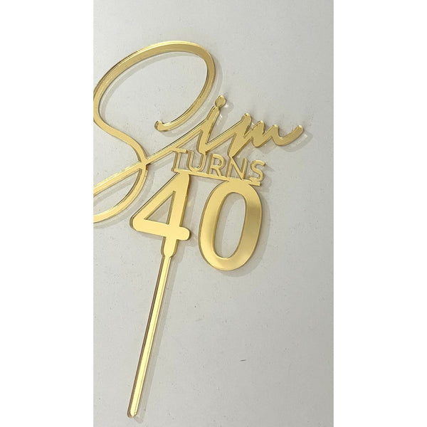 Personalised 40th Birthday Cake Topper