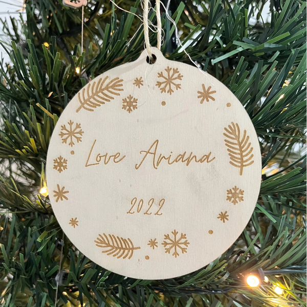 Wooden Personalised Christmas Bauble / Teachers Gift