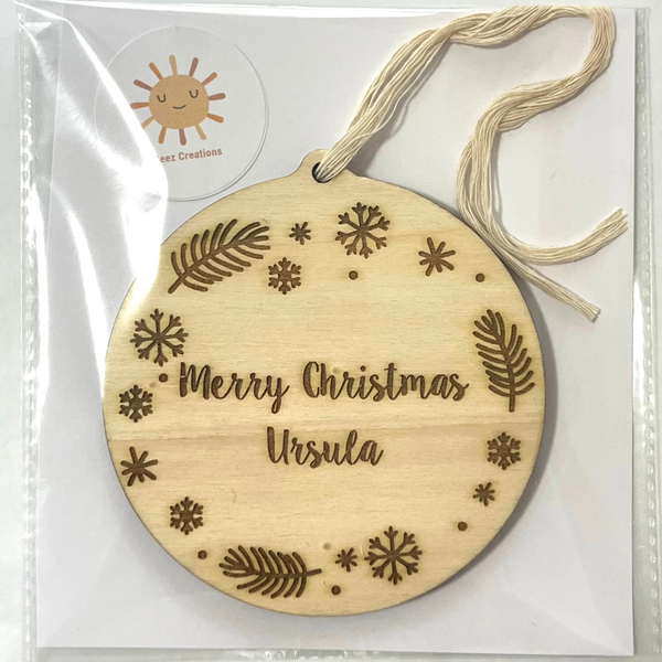 Wooden Personalised Christmas Bauble / Teachers Gift