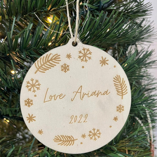 Wooden Personalised Christmas Bauble / Teachers Gift