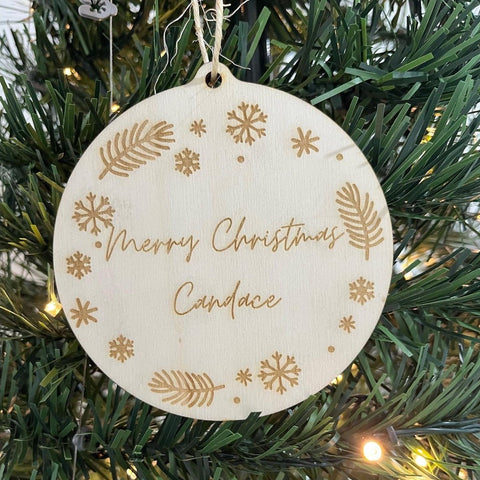 Wooden Personalised Christmas Bauble / Teachers Gift