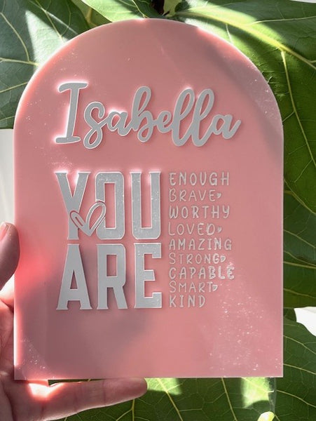 Personalised "You Are" Positive Affirmations Sign with Stand