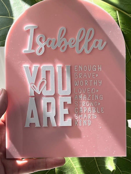 Personalised "You Are" Positive Affirmations Sign with Stand