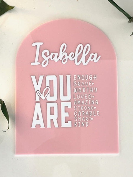 Personalised "You Are" Positive Affirmations Sign with Stand