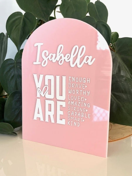 Personalised "You Are" Positive Affirmations Sign with Stand