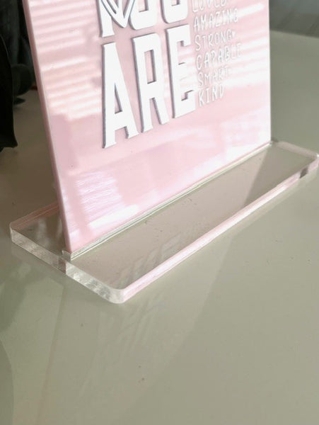 Personalised "You Are" Positive Affirmations Sign with Stand