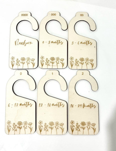 Wooden Baby Nursery Wardrobe Dividers Wildflowers Design