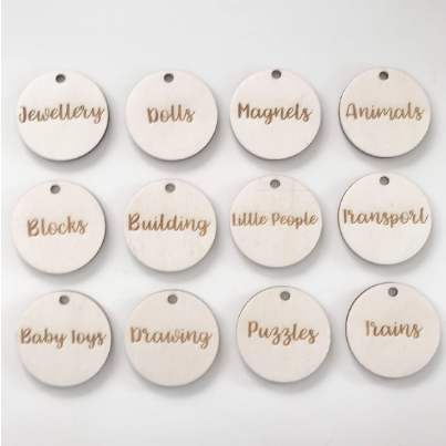 Wooden Playroom Storage Tub tags